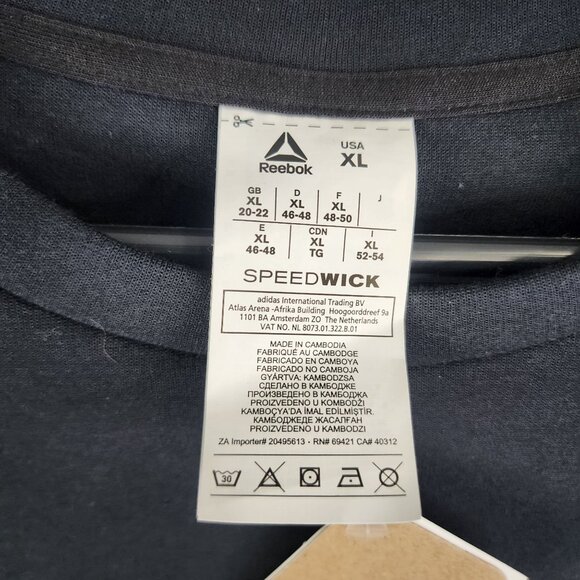 Mens Black Reebok Speedwick Sweatshirt Long Sleeve Crew Neck Size XL - Picture 2 of 8